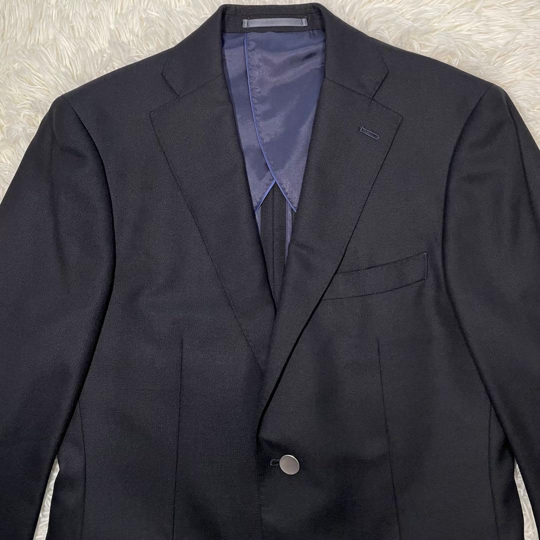 【美品】バーニーズニューヨーク テーラードジャケット ダークネイビー 銀ボタン