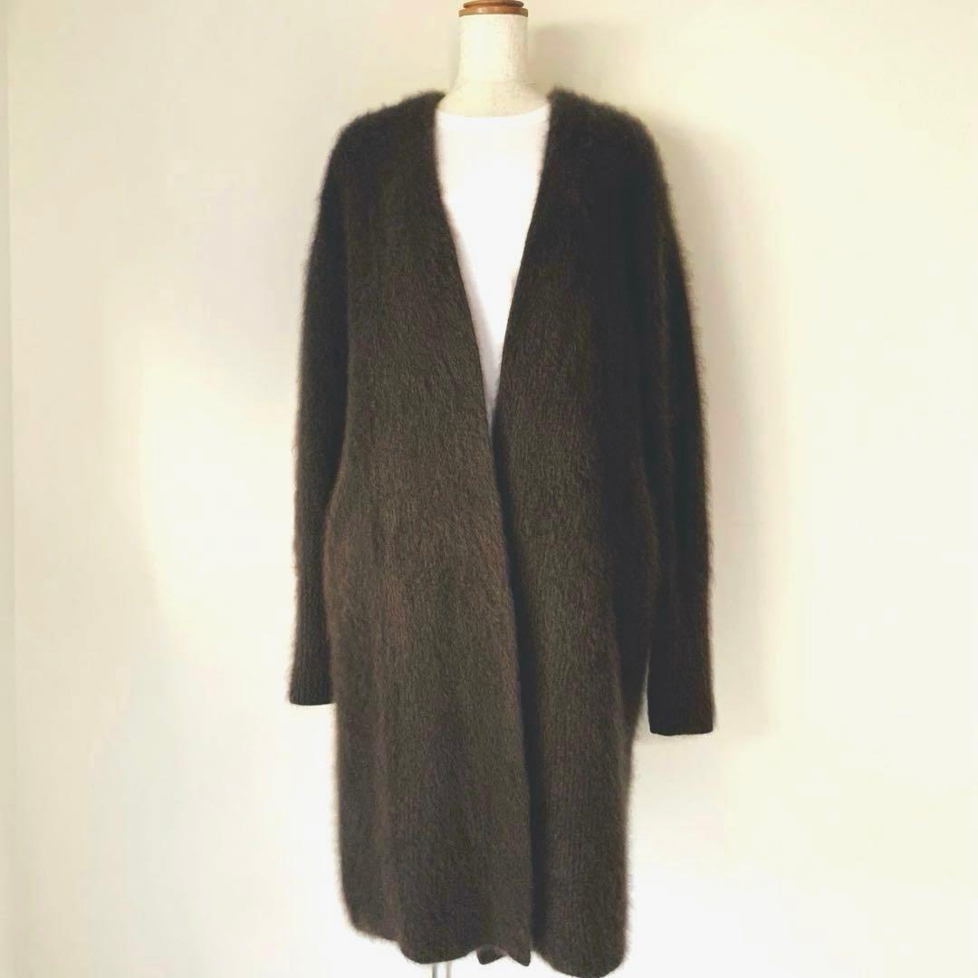 美品✨ガリャルダガランテ ふわふわラクーン100% ロングカーディガン ブラウン