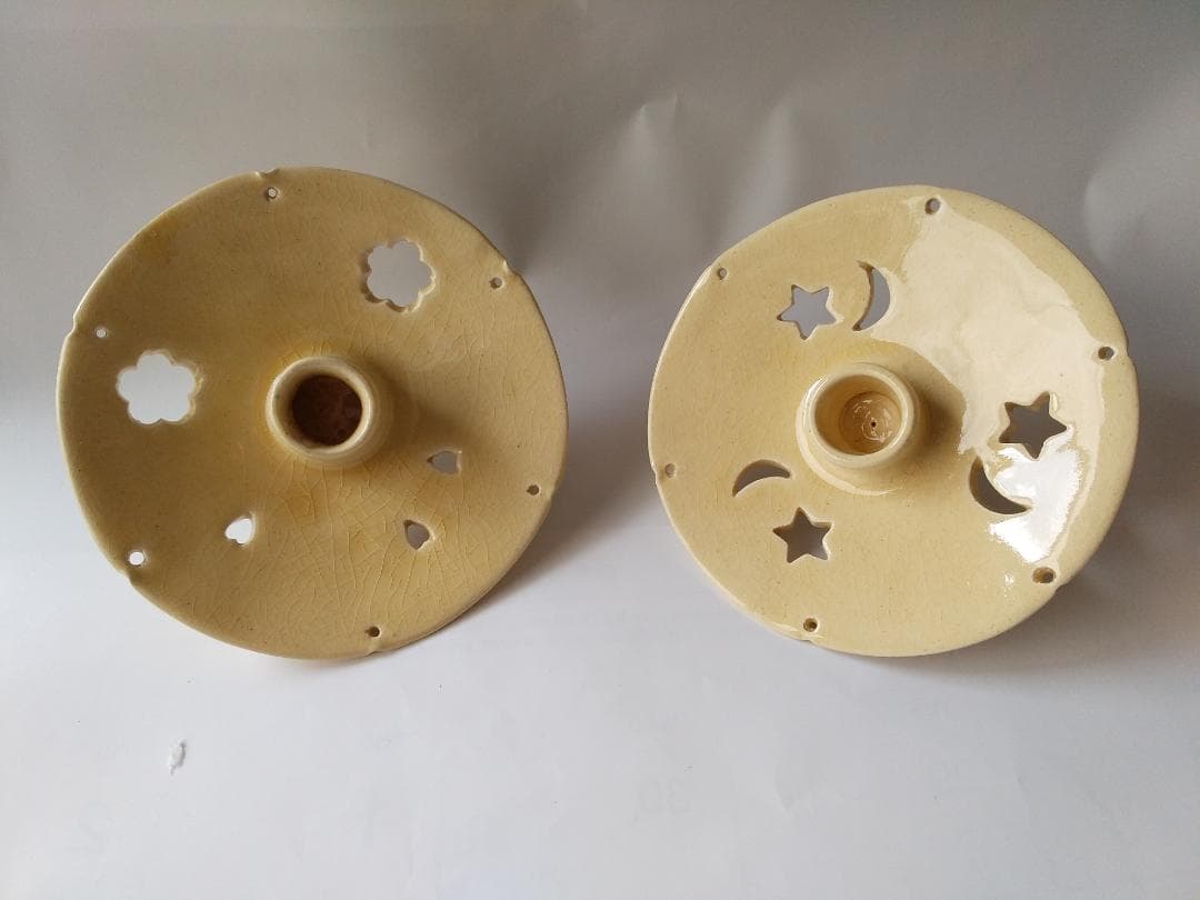 薩摩焼 『 灯 』 中野静鳳 造 キャンドルスタンド キャンドルホルダー 2台