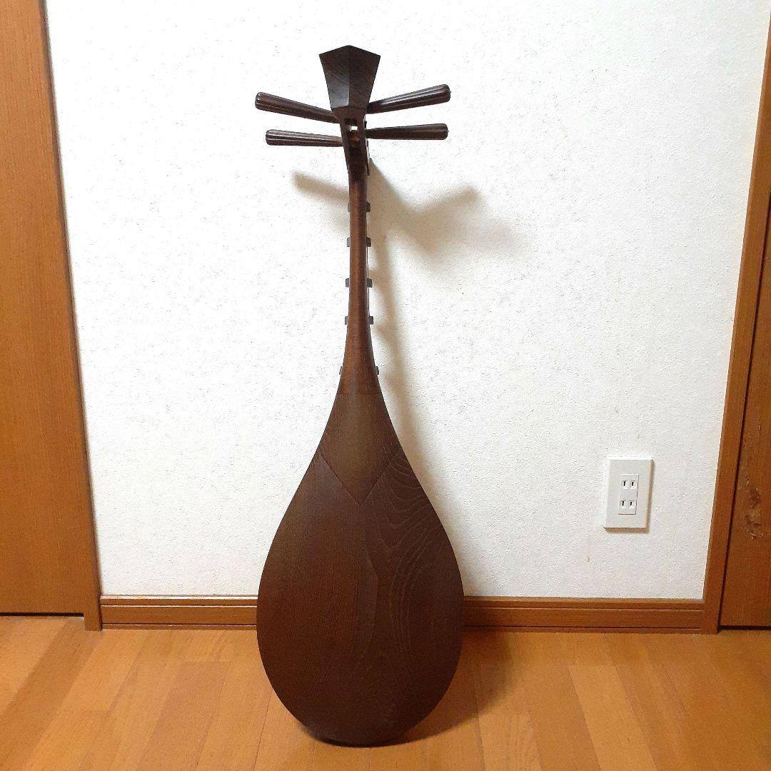 百*花様 筑前琵琶／四弦五柱／撥・大正時代の楽譜？あり／超レア