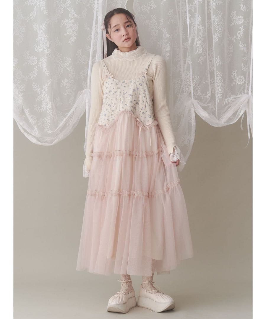 merryjenny petit flowerチュールキャミワンピース