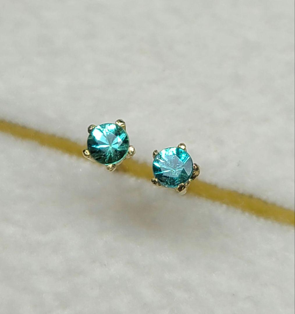 ふじ★ブラジルバターリャパライバトルマリン★ピアスオーダー