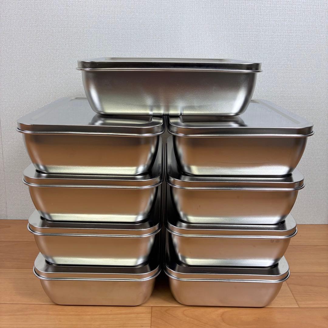【美品】ステンレス 保存容器 バット 蓋付き 9個セット 業務用