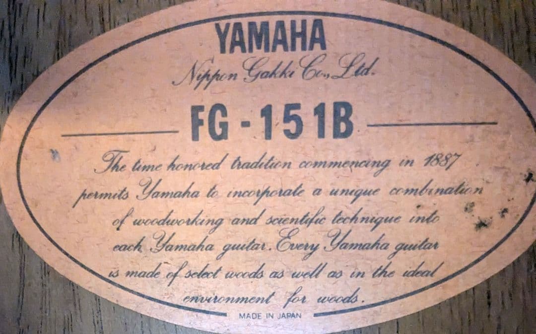 YAMAHA FG-151B　FISHMAN NEO-D ハムBピックアップ付