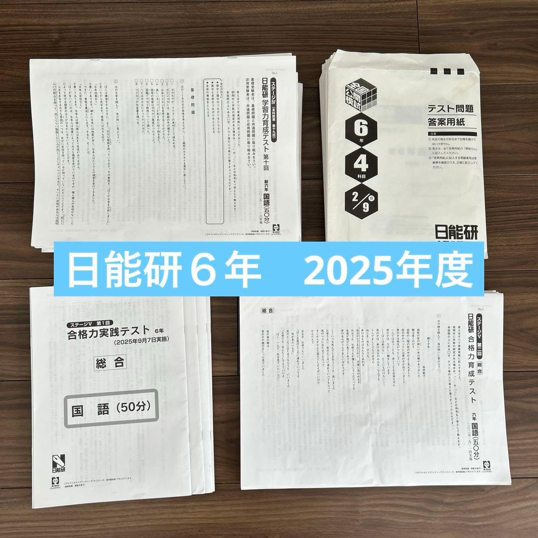 日能研6年　学習力育成テスト/公開模試/合格力育成テスト/合格力実践テスト