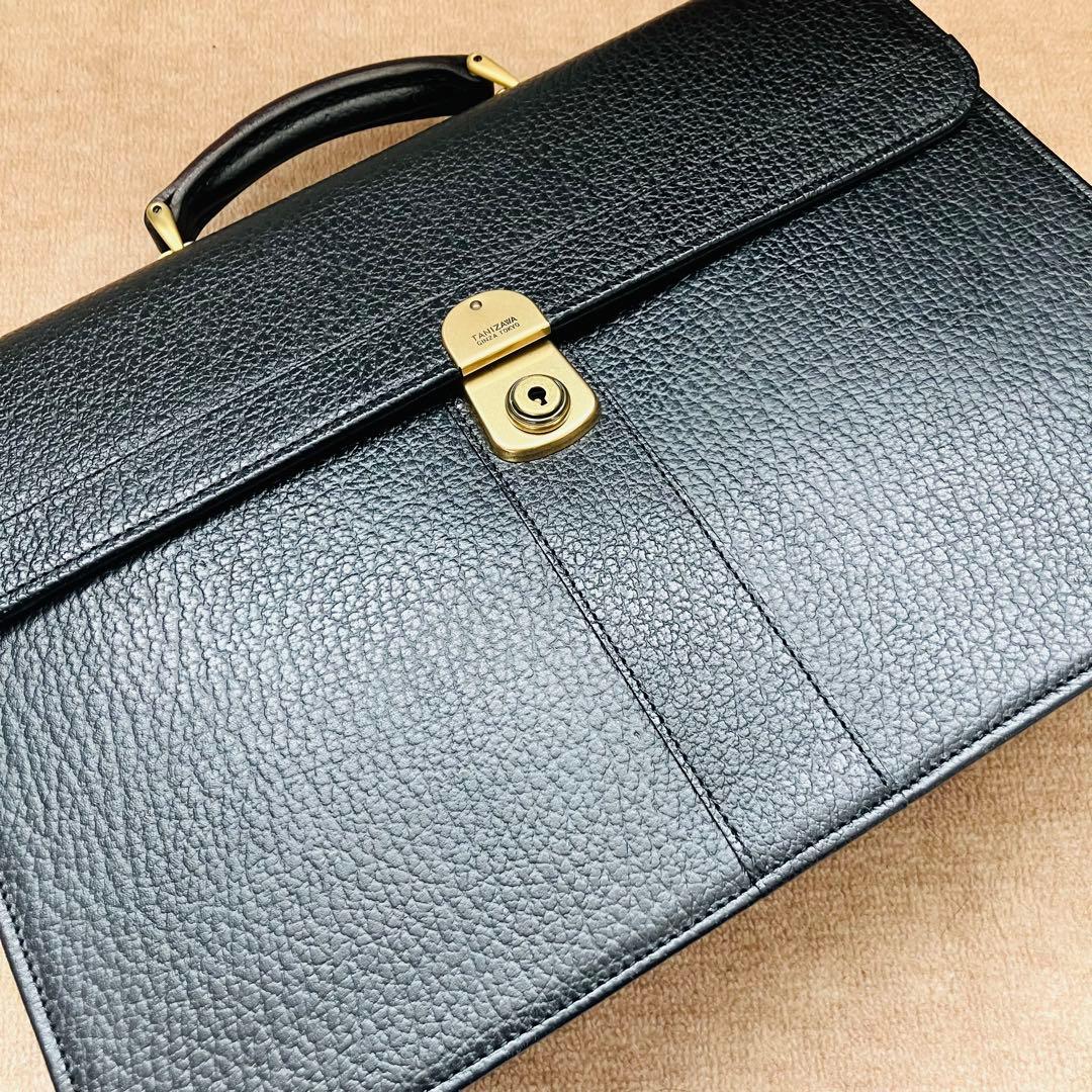 新品！ 銀座 タニザワTanizawa ブラック レザー ビジネスバッグ 本革