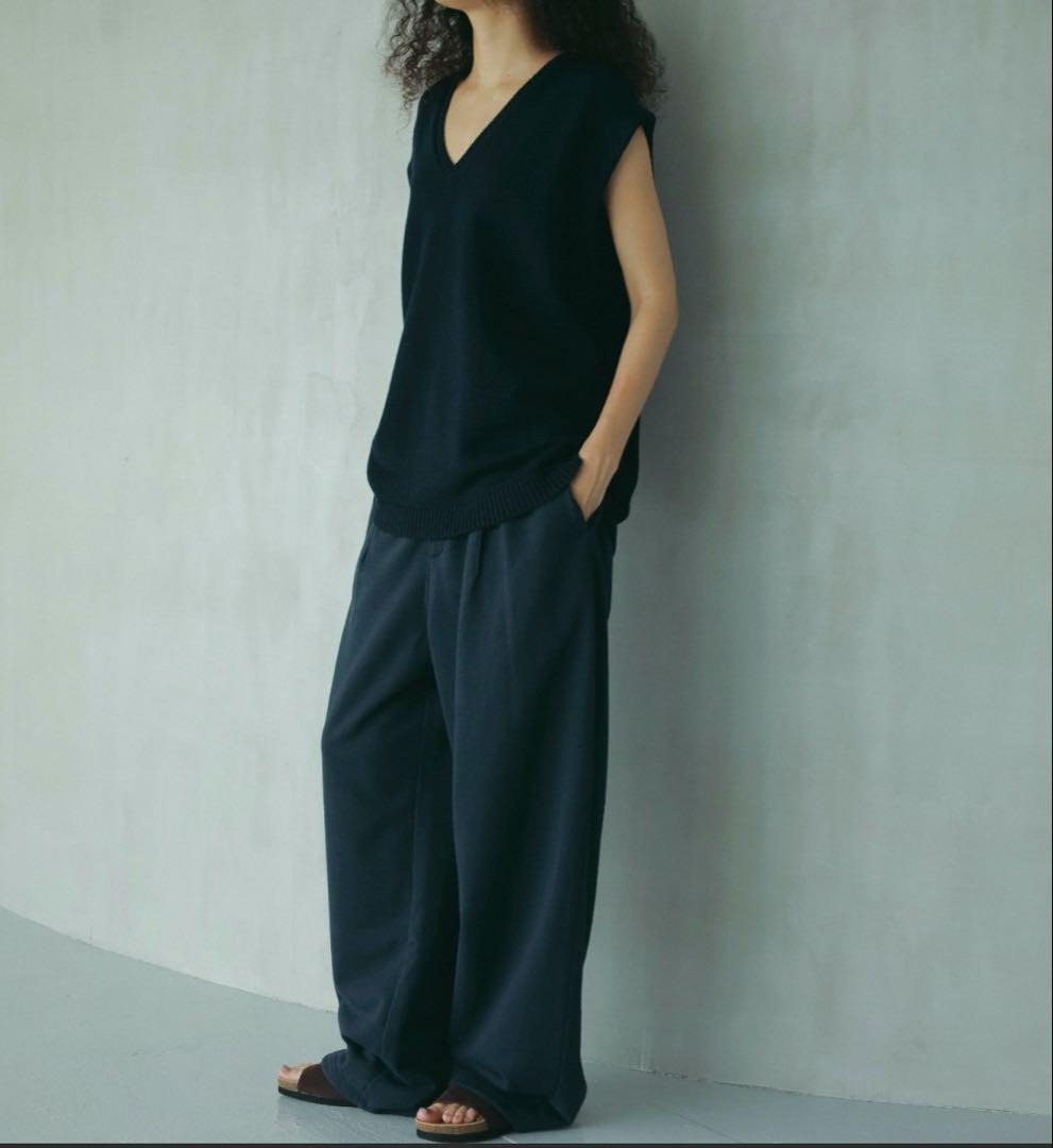 【ETRE TOKYO】スウェットタックパンツ/ネイビーM