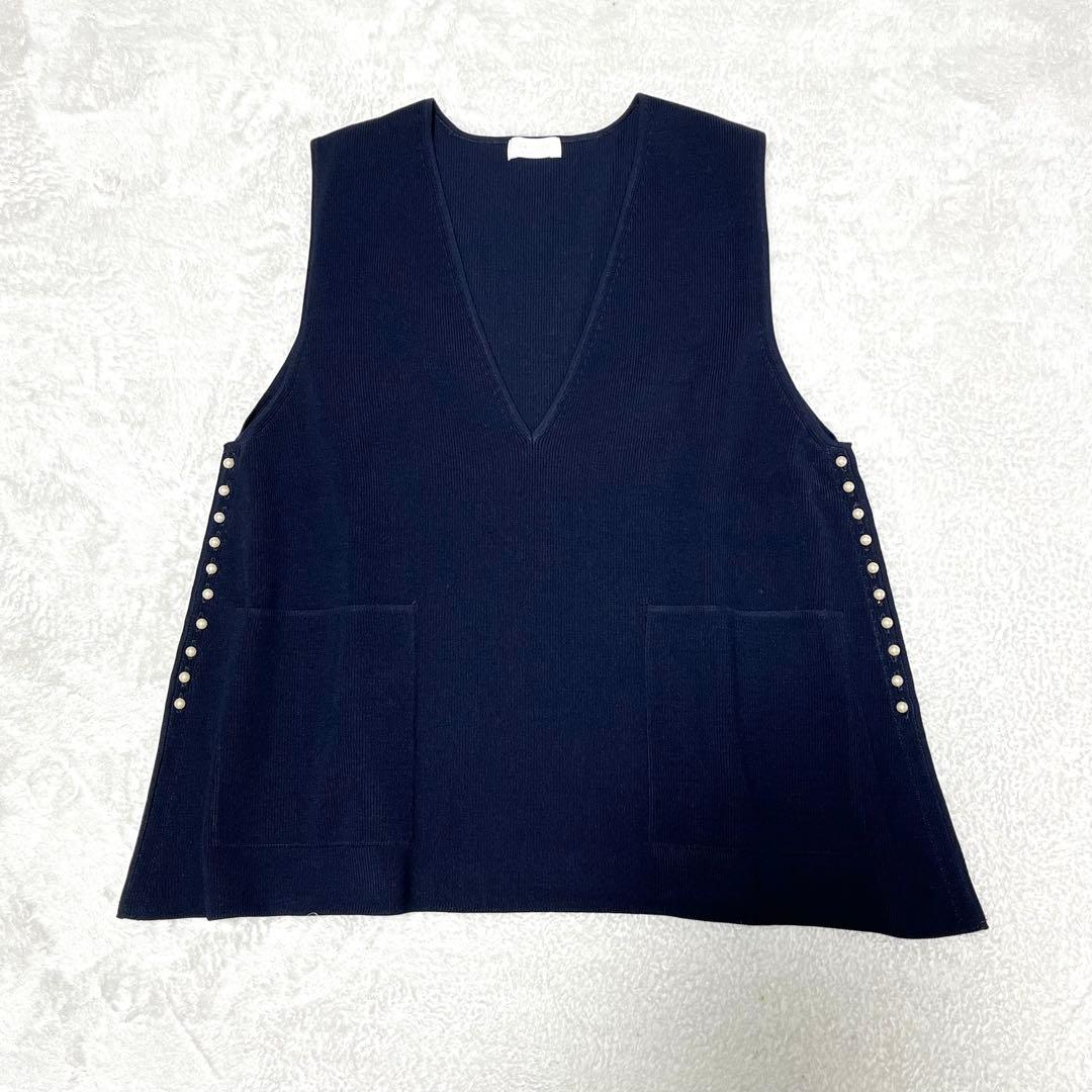 トゥモローランド　ボールジィ　パールコンビＶネックベスト　ネイビー