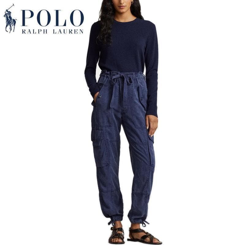 極美品￥37,400 ポロラルフローレン リネンブレンド ツイル カーゴ パンツ