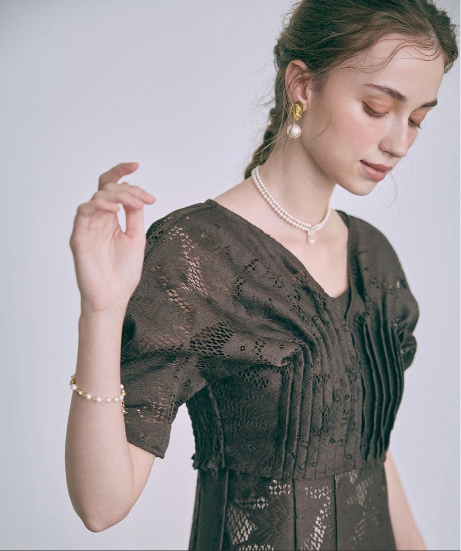 Dorry Doll ジャガード セット ドレス ブラウン