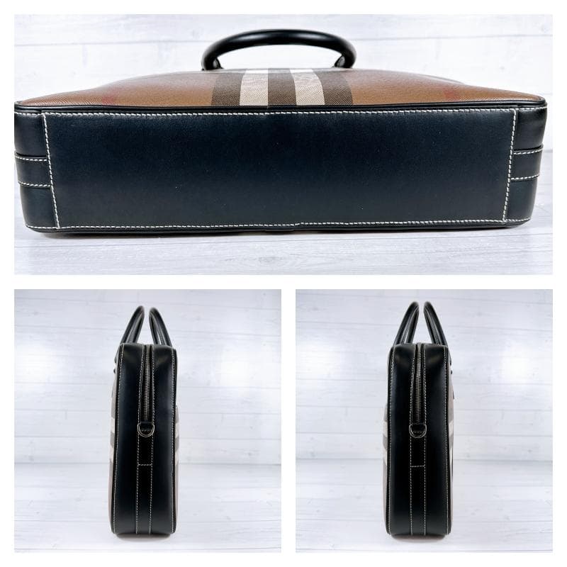 けんこ バーバリー ブラウン チェック エインズワース ブリーフケース