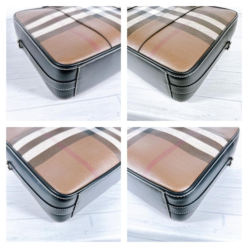 けんこ バーバリー ブラウン チェック エインズワース ブリーフケース