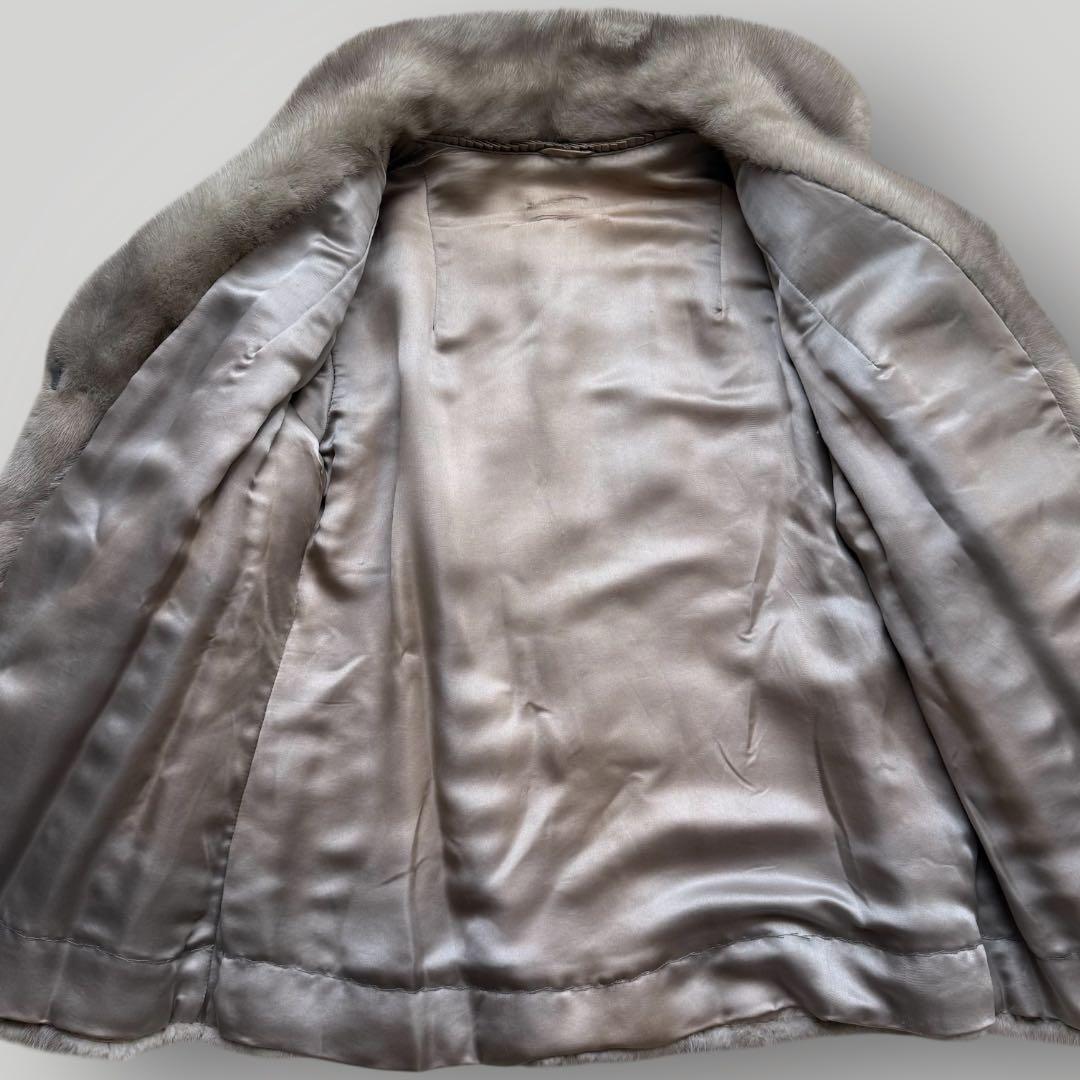 本毛皮☆サファイアミンク MINK ファーコート なめし柔らか◎ Lサイズ相当