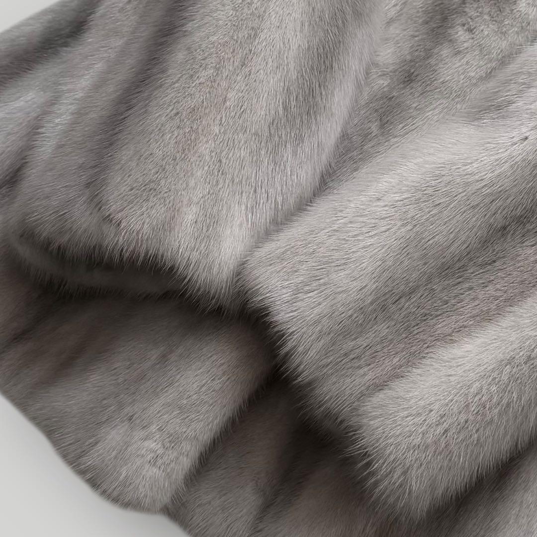 本毛皮☆サファイアミンク MINK ファーコート なめし柔らか◎ Lサイズ相当