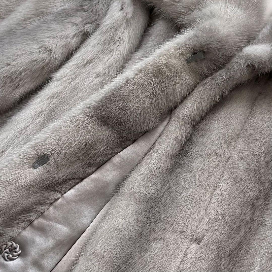 本毛皮☆サファイアミンク MINK ファーコート なめし柔らか◎ Lサイズ相当