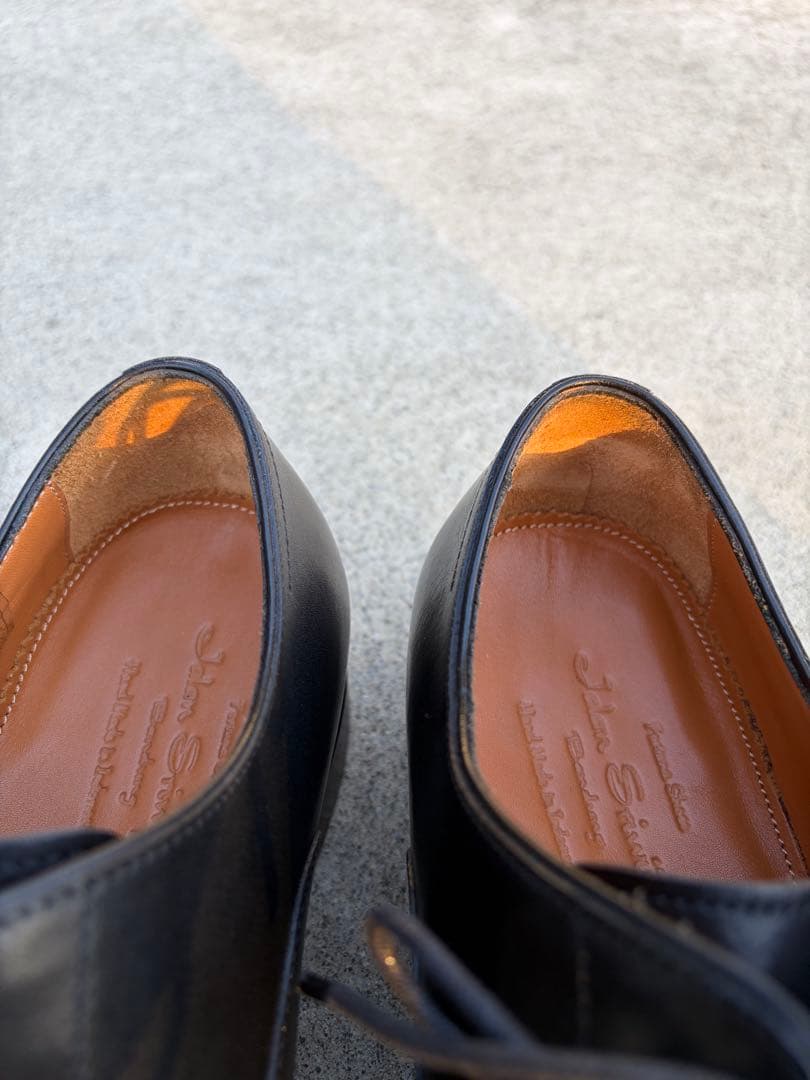 ジャランスリウォヤ 黒 レザー ストレートチップ レザーソール ビジネスシューズ