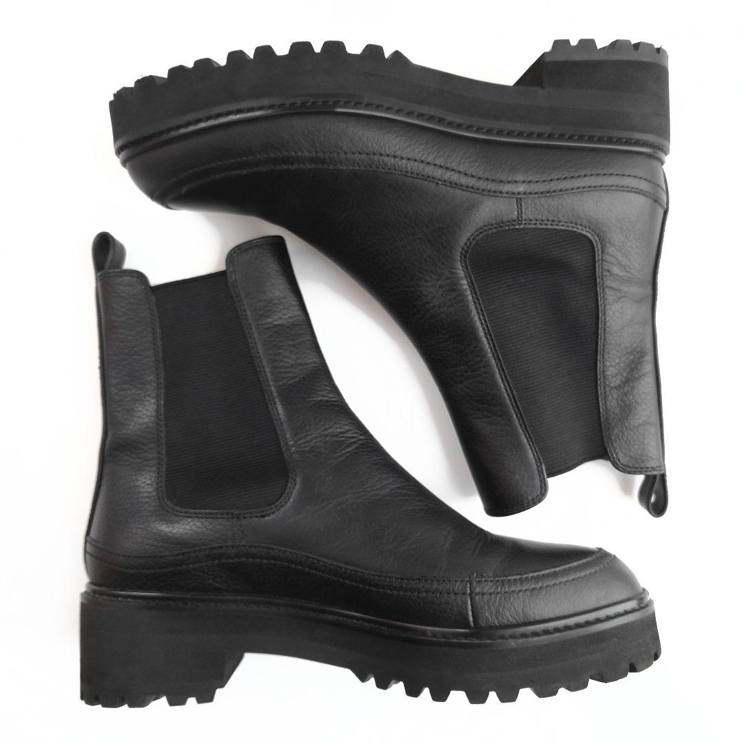 美品 ダイアナ トラックソール サイドゴア ショート ブーツ ファビオルスコーニ