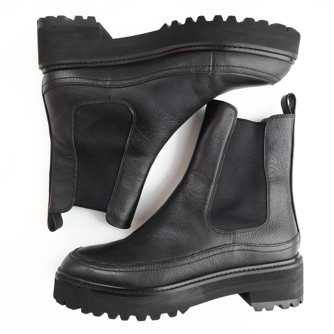 美品 ダイアナ トラックソール サイドゴア ショート ブーツ ファビオルスコーニ