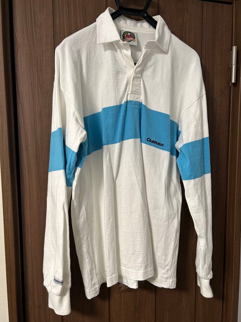 【希少】BARBARIAN ✖️CLUBHAUS ラガーシャツ WHITE