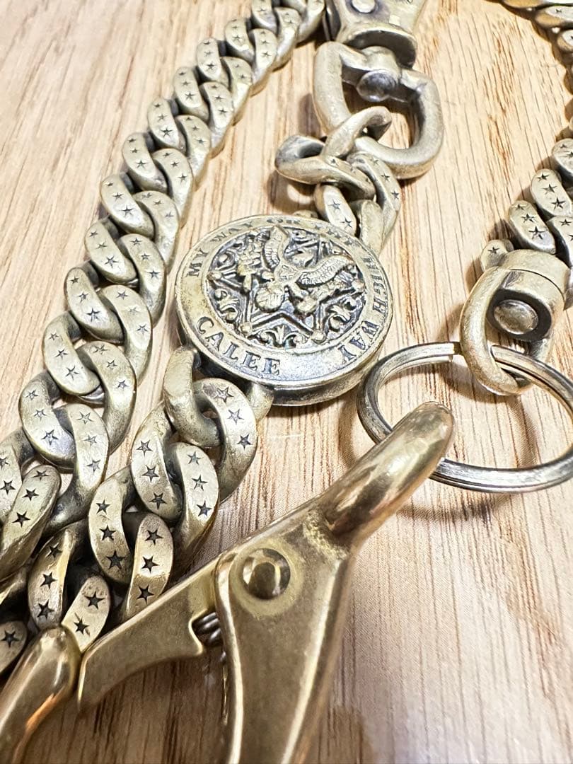 CALEE ウォレットチェーン 真鍮 コンチョ