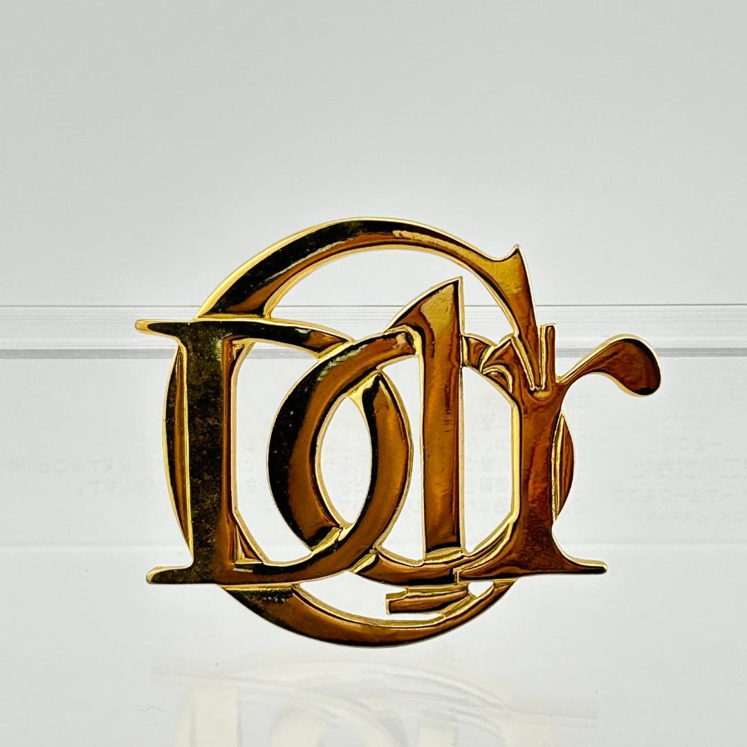 【美品】Christian Dior クリスチャンディオール CDロゴ ブローチ