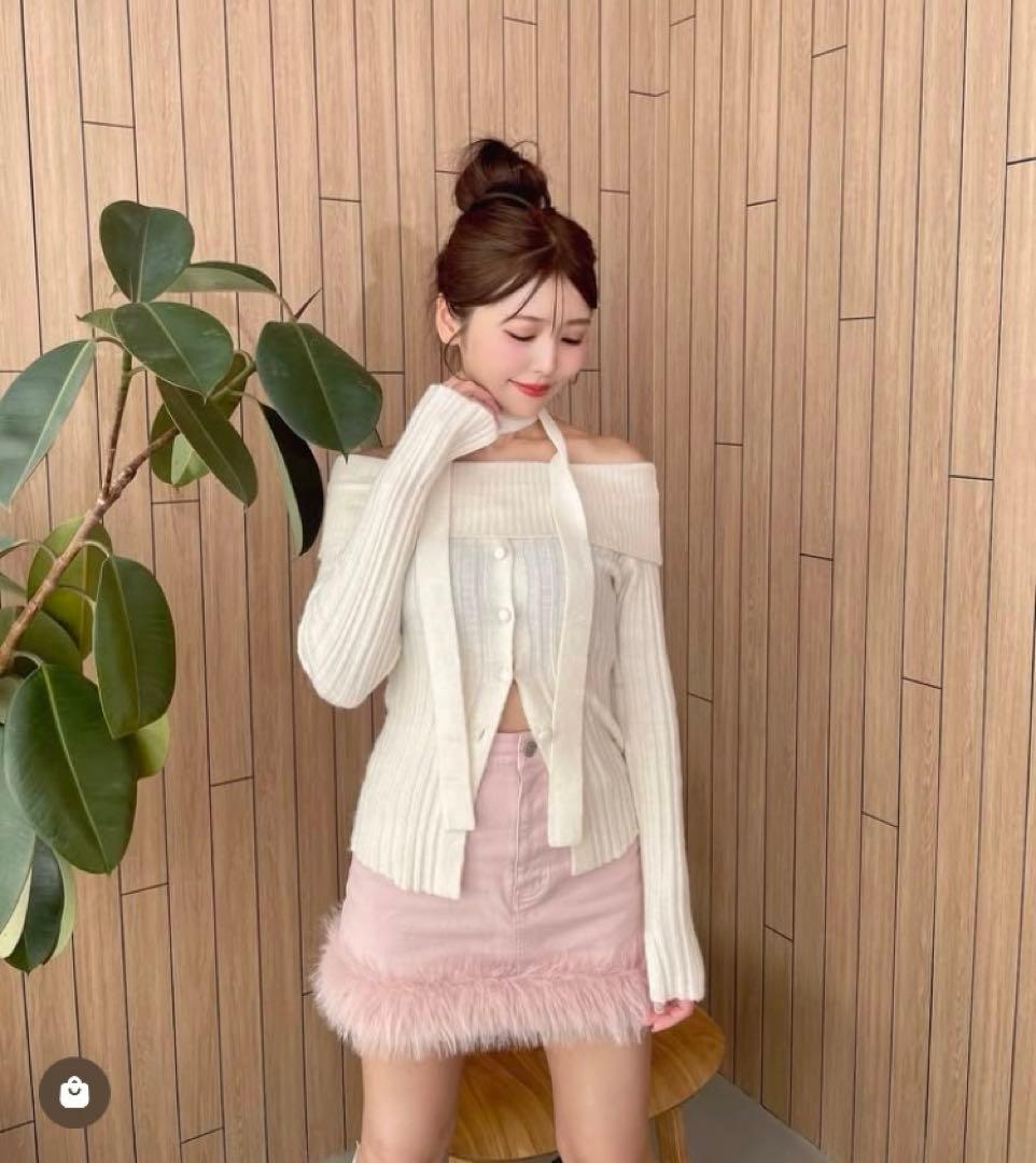 EATME♡ヘムフェイクファーデニムミニスカート♡