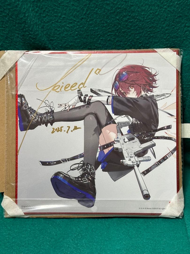 アークナイツ　エクシア　描き下ろしイラスト　色紙　サイン入り　特典のカード付き