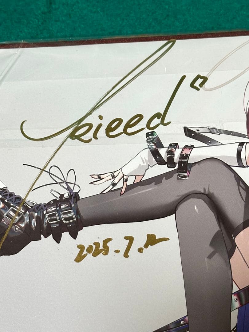 アークナイツ　エクシア　描き下ろしイラスト　色紙　サイン入り　特典のカード付き