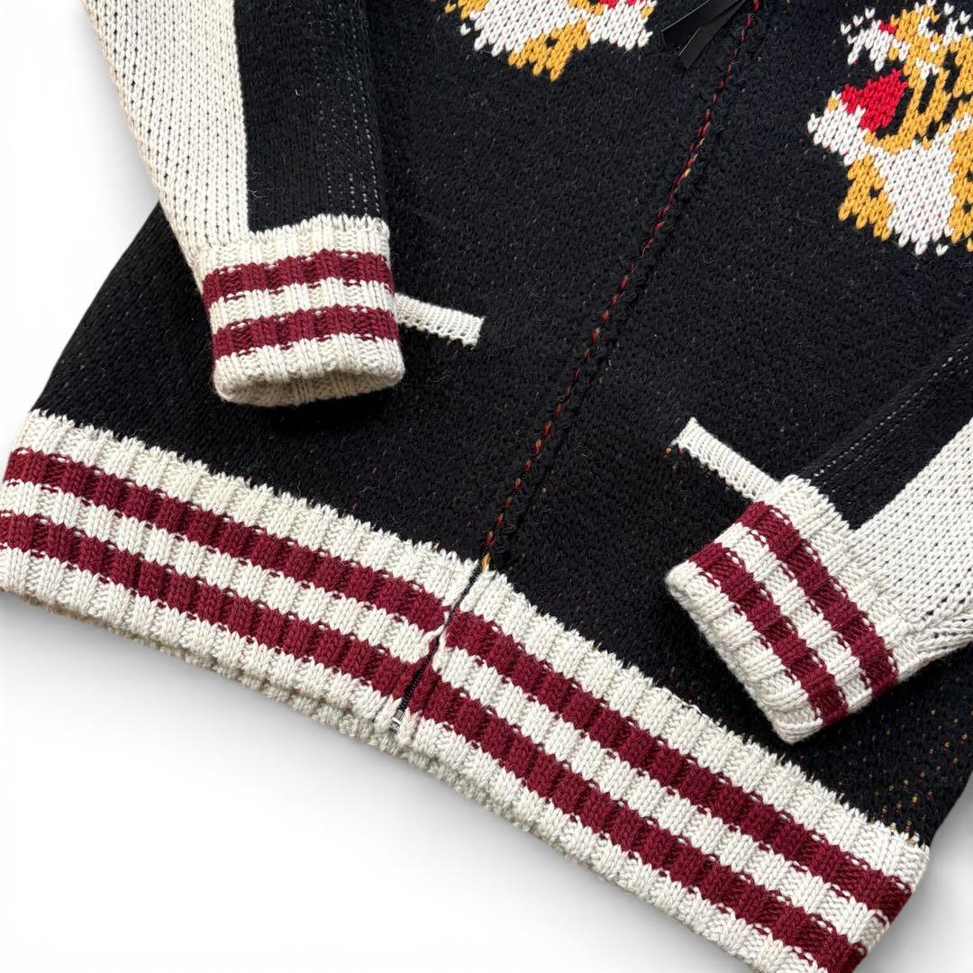 HOUSTON カウチン ニット 虎 セーター M ウール カーディガン