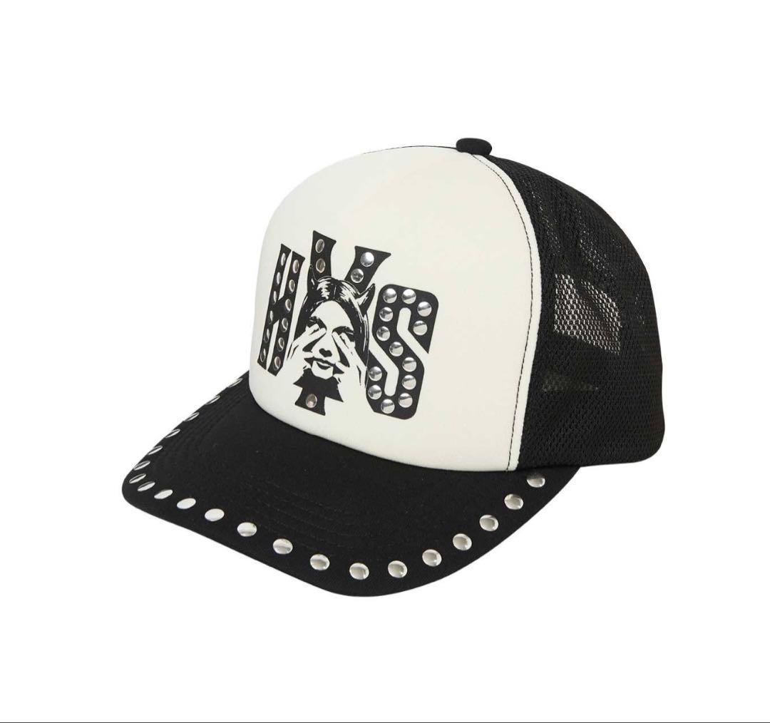新品 大人気！HYS メッシュキャップ【SEE NO EVIL スタッズ】黒