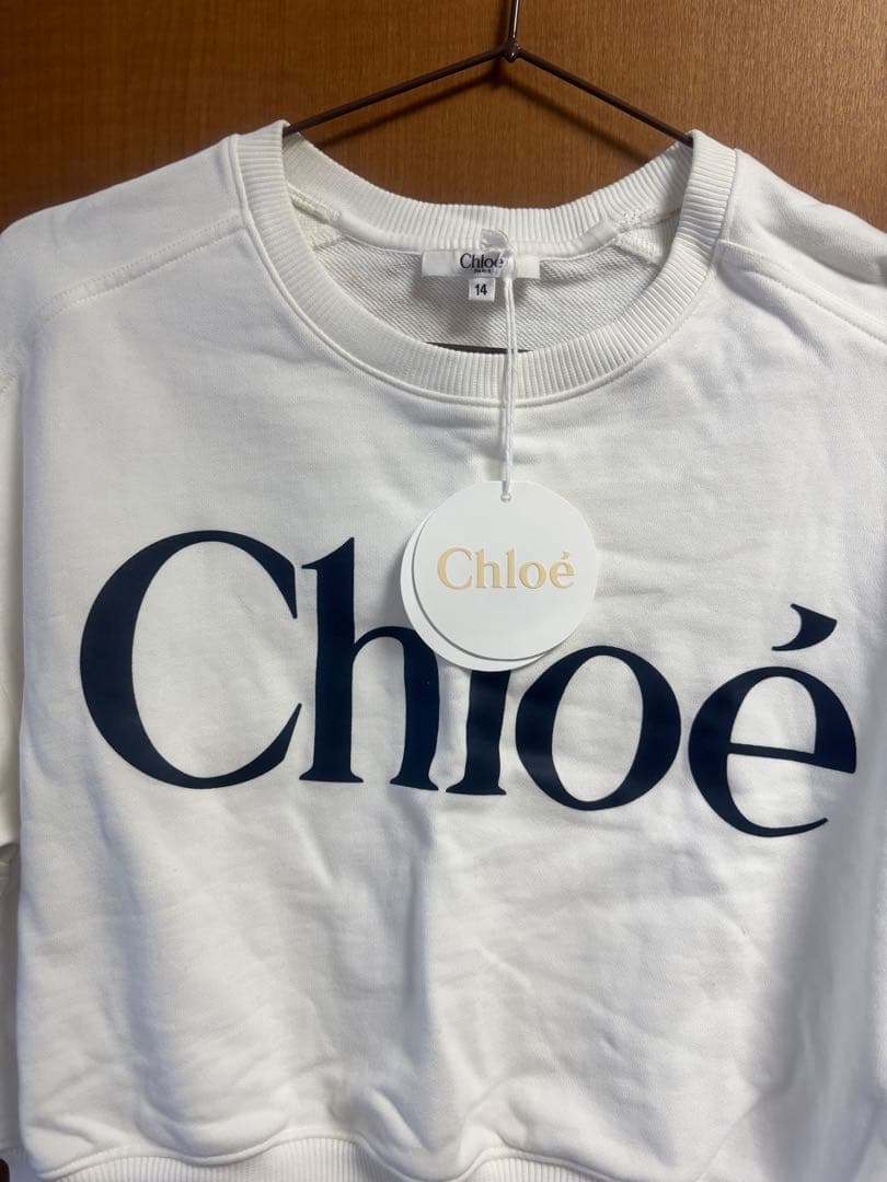 Chloé ホワイト ロゴ Tシャツ トレーナー　半袖トレーナー