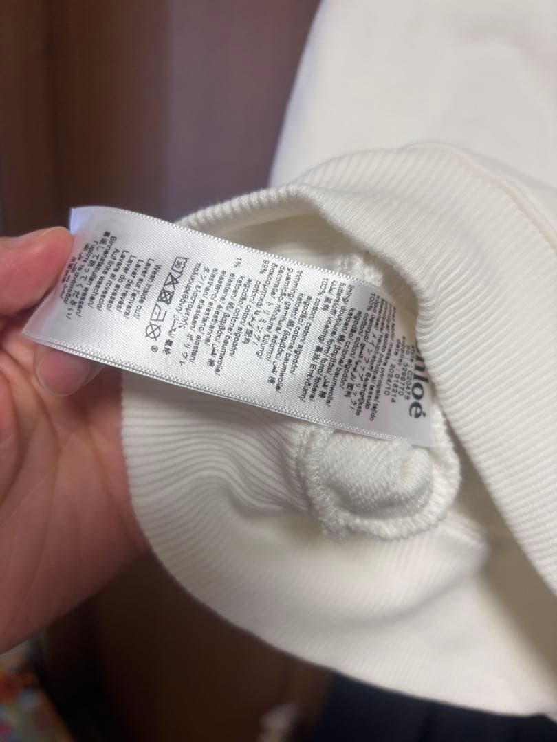 Chloé ホワイト ロゴ Tシャツ トレーナー　半袖トレーナー