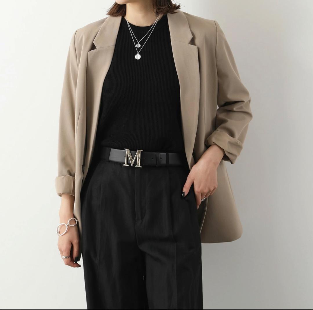 【極美品✨】希少✨ MaxMara マックスマーラ　ベルトレザー Mロゴ ベルト