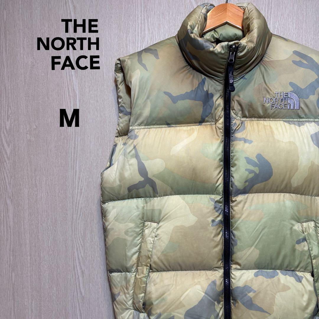 ザノースフェイス☆ダウンベスト　Ｍ　迷彩柄　ヌプシ