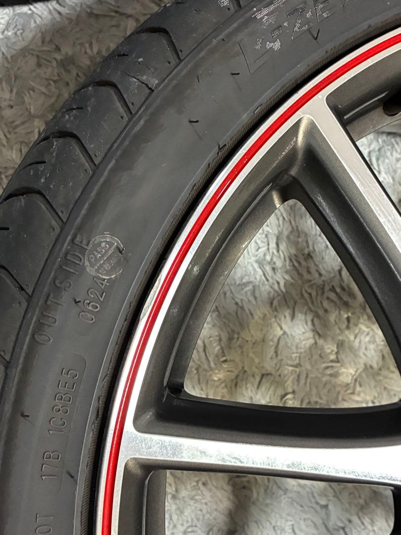 30プリウスG's 18インチ純正レッドラインホイール　4本セット（タイヤ付き）