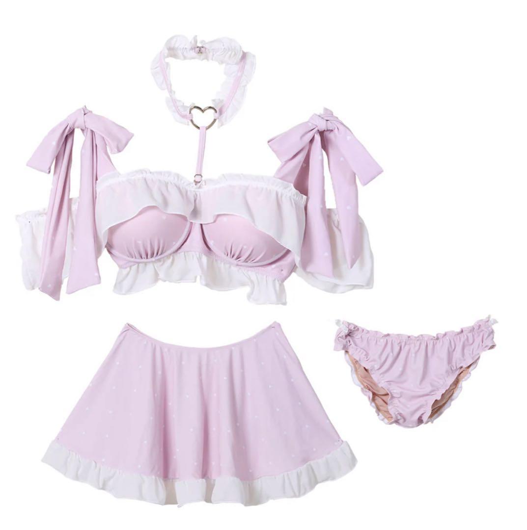 夢展望 6WAYハートチョーカー水着 ピンクホワイト ディアマイラブ