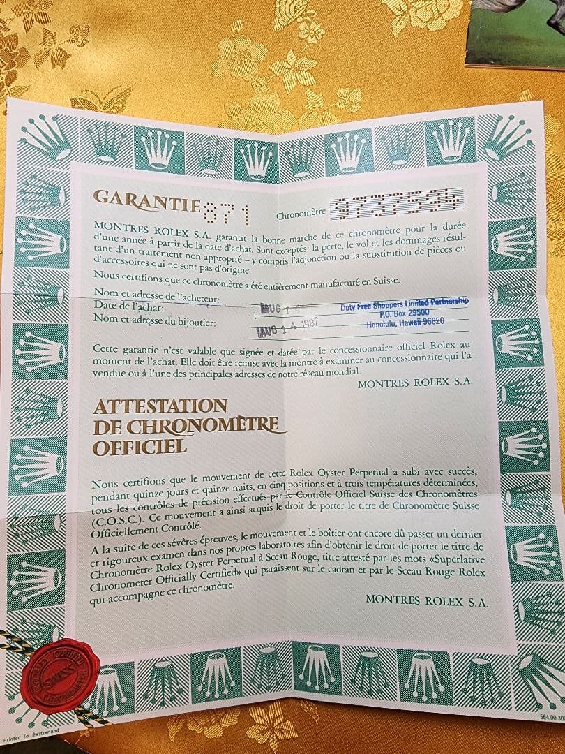 ROLEX DATEJUST 保証書等関連品 レディースコンビ▪️本体なし