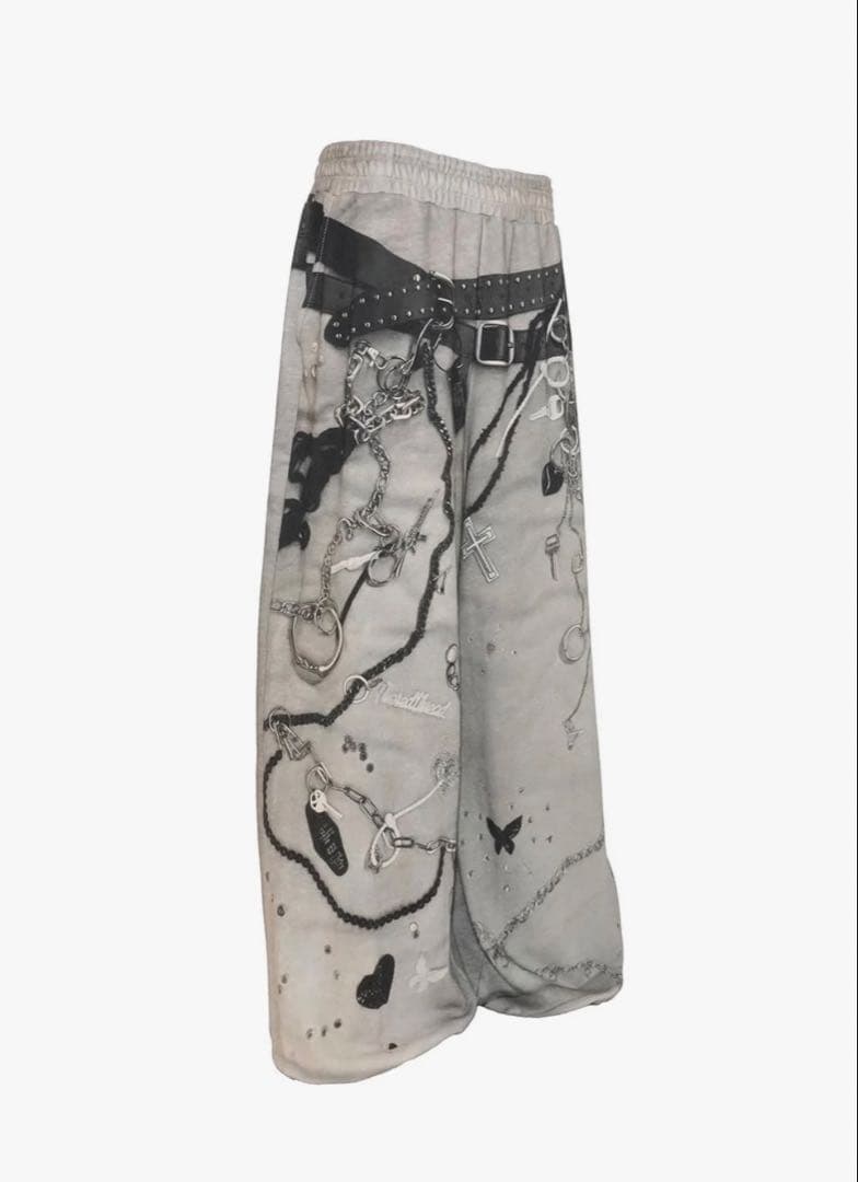 パンツ THEREDTHREAD S print sweat2 toys gray