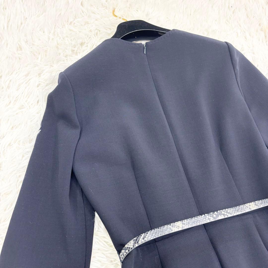 美品　マックスマーラ　白タグ　ロングワンピース　ウール　ベルト付　フォーマル