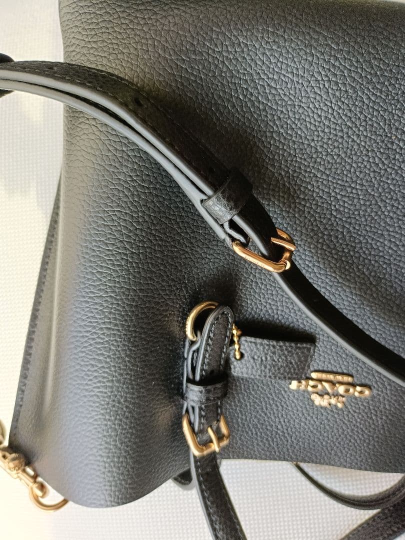 COACHモリートートブラックレザーバッグ