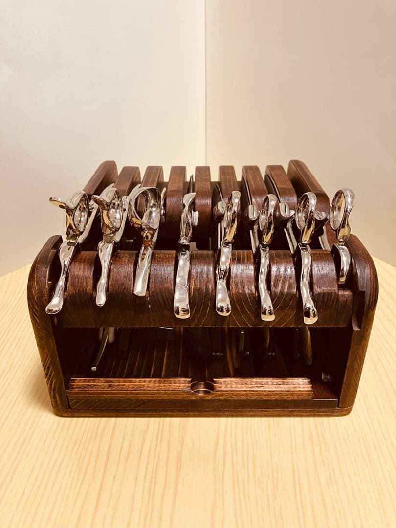 Bタイプ2段シザートレイ　シザースタンド　シザーケース　ハサミ皿　ハサミ置き