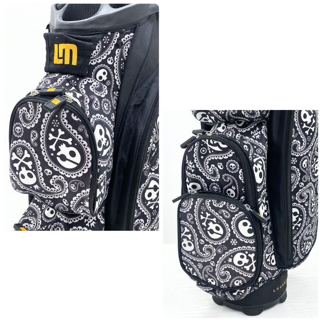 LOUDMOUTH スカル柄 キャディバッグ ゴルフバッグ 9.5 14分割