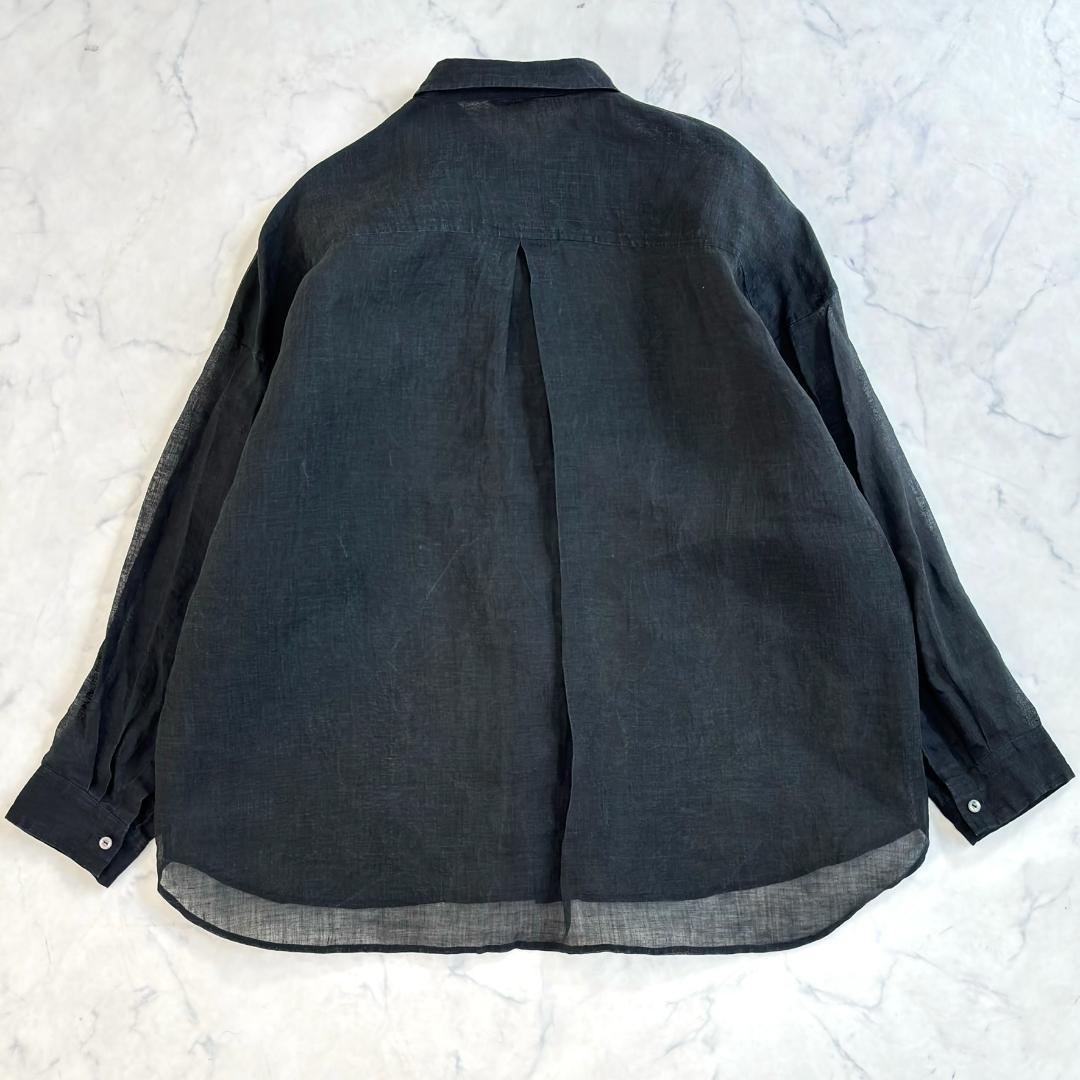 アーツアンドサイエンス リネン 長袖シャツ ブラウス 黒ty4