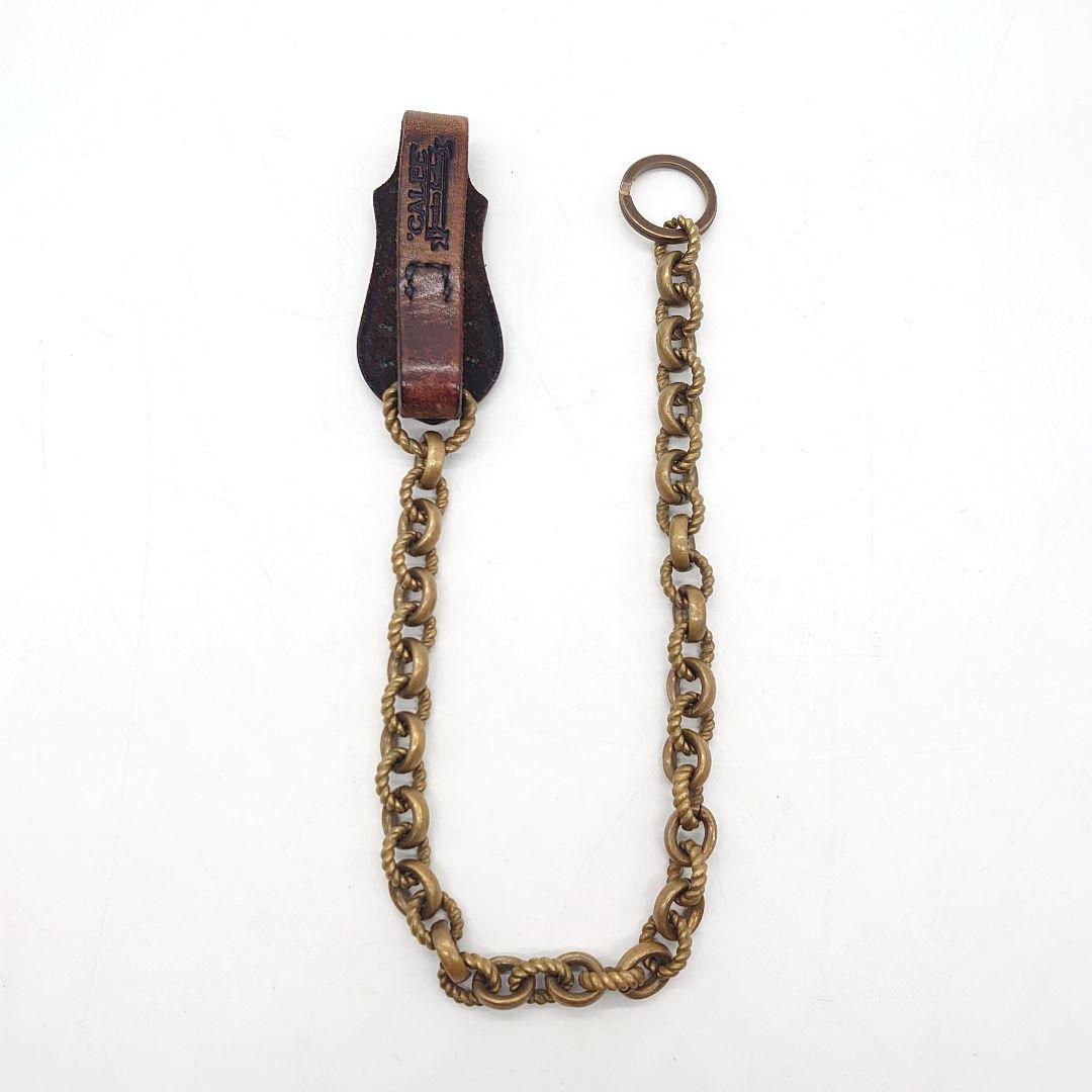 CALEE レザー スタッズ 真鍮 ウォレットチェーン