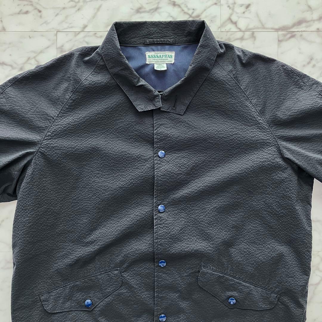 【美品】SASSAFRAS ジャケット ネイビー 背面ポケット付き 日本製 Ｌ