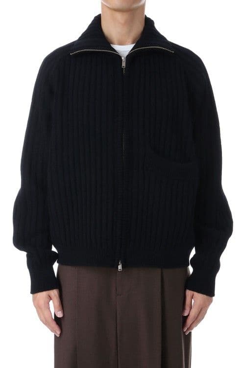 【新品】YOKE Wide Rib Highneck Zip Cardigan