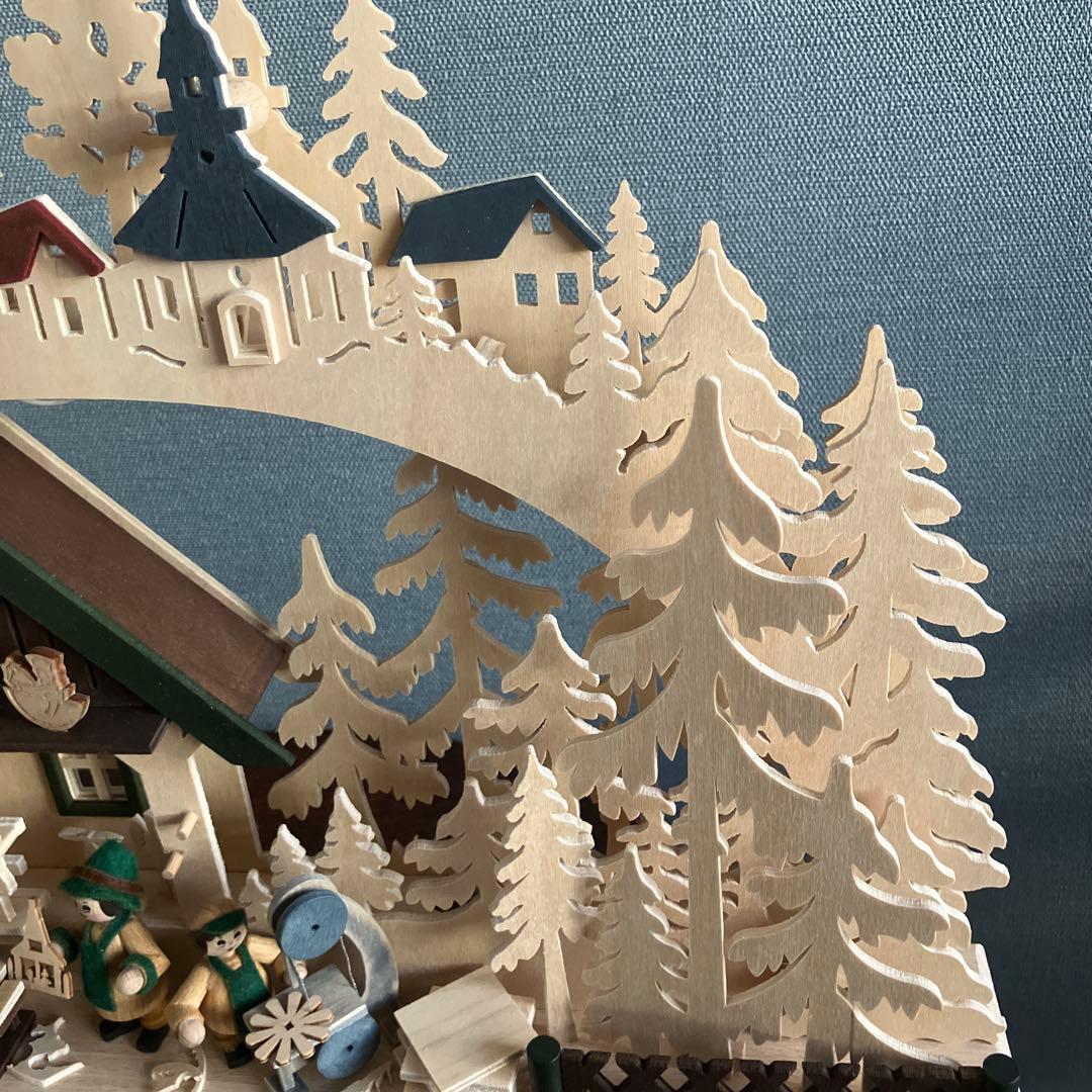 ドイツ　エルツ地方　木のクリスマス飾り　キャンドルアーチ　シュヴィップボーゲン