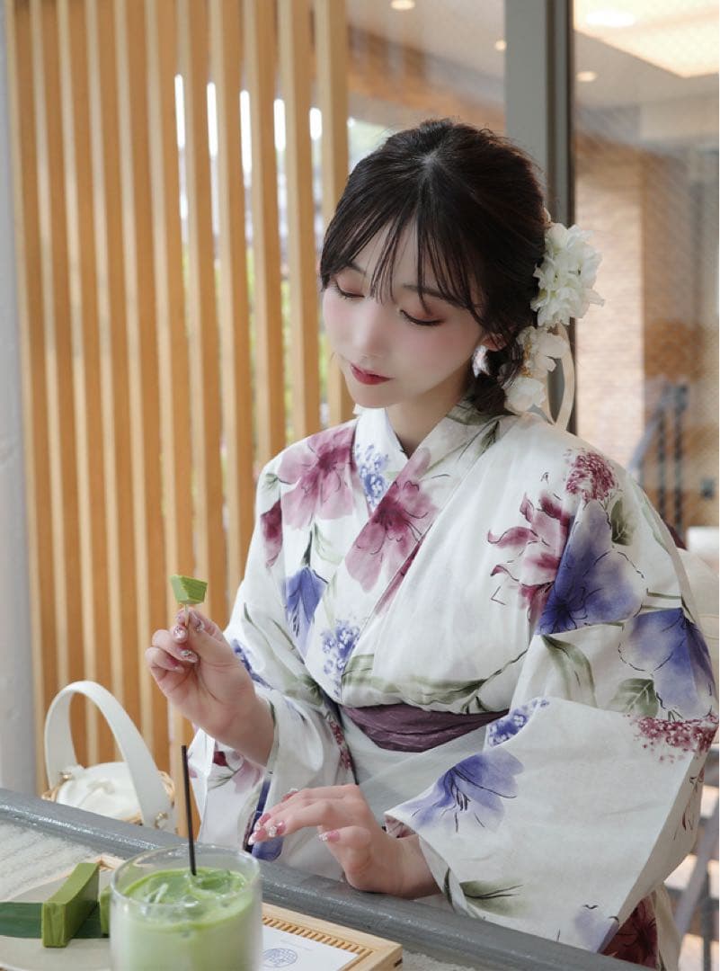 浴衣 Ｒちゃん着用 作り帯 ヘアアクセ 扇子 4点セット 即日発送可能