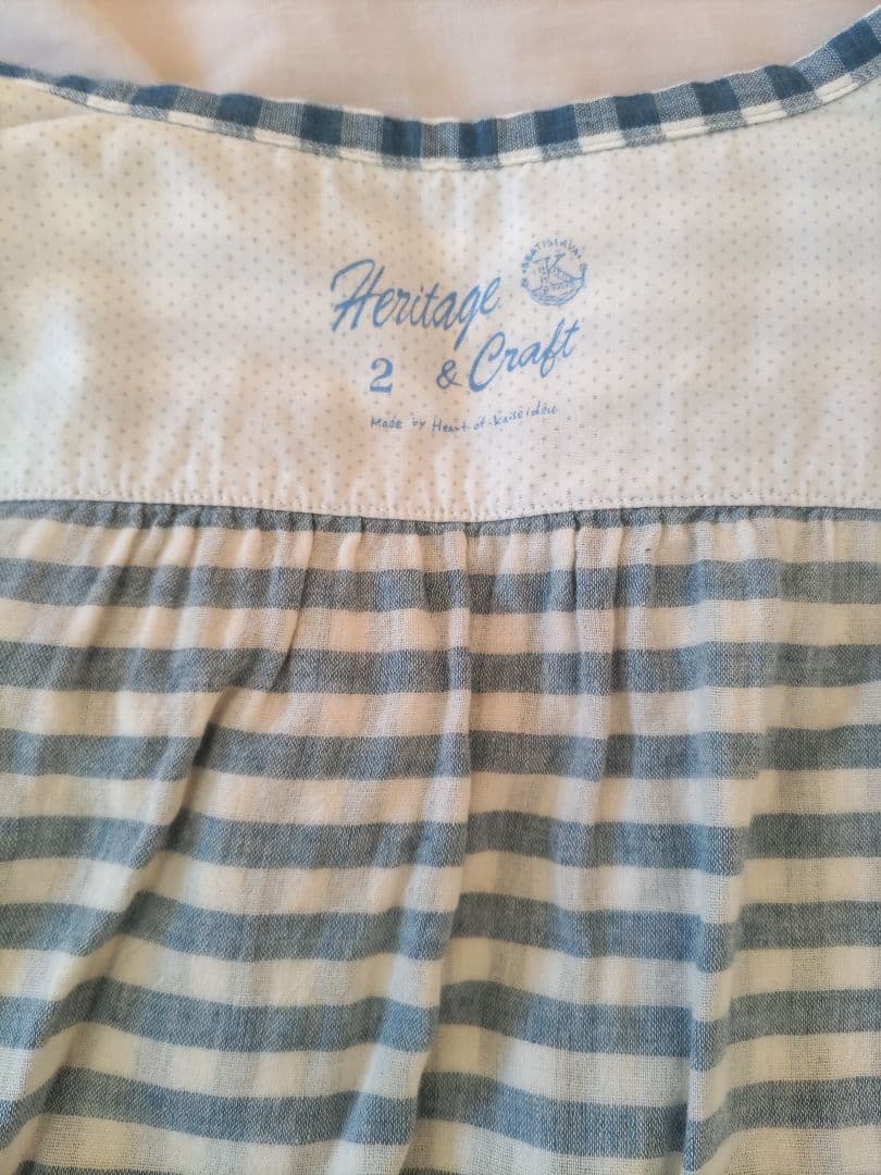 快晴堂チュニック（幅広青色チェック）