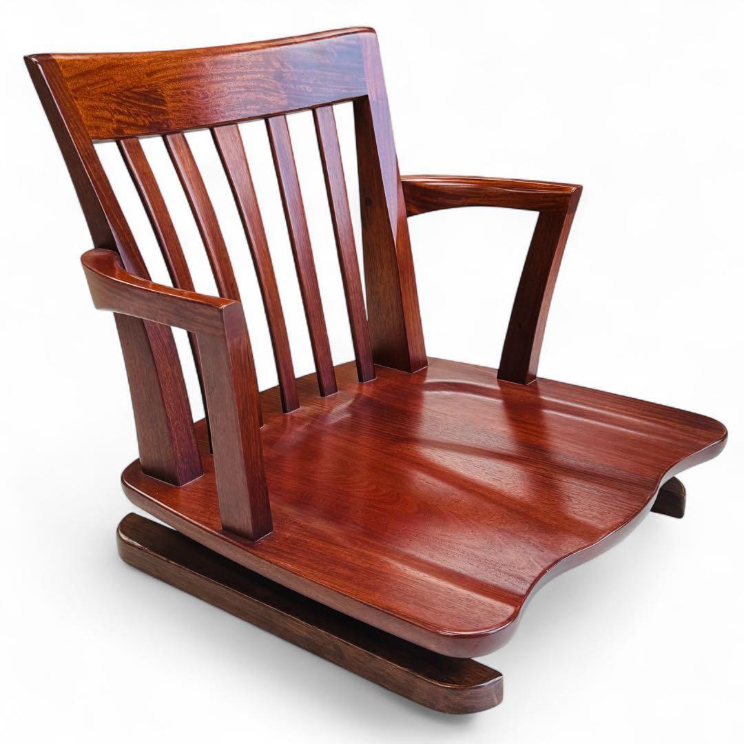 【良品】 大塚家具 ローチェア 回転式 座椅子 和風 モダン 天然木 2